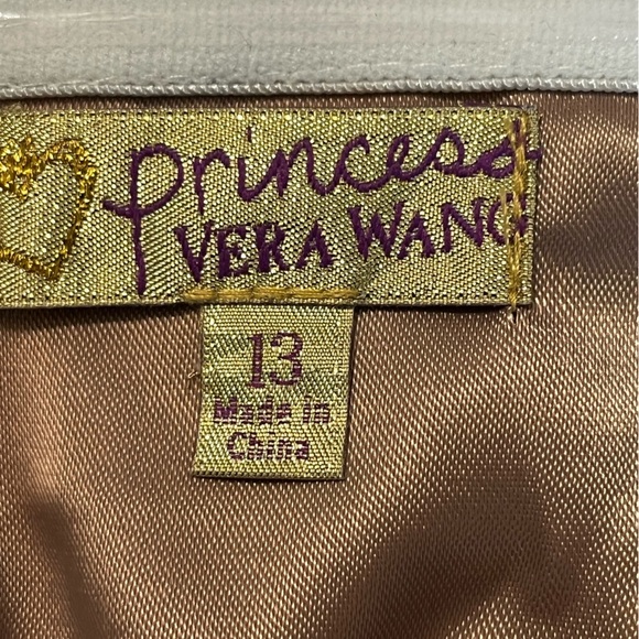 Princess Vera Wang Sz 13 Junior Strapless Gold Mini Dress Rosette Sweetheart - Picture 8 of 12